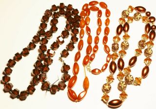 Vintage In Seattle Lucite Beaded (one Needs Bead) Necklaces 417