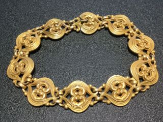 Antique Vintage Very Art Nouveau Gold Filled Fancy Link Bracelet