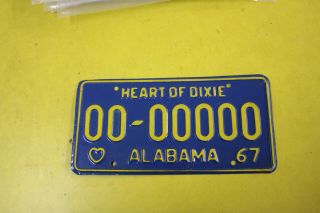 1967 Alabama Sample License Plate