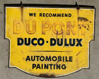Dupont Duco Dulux Antique Metal Sign; Antique Auto Sign; Vintage Automobile Sign