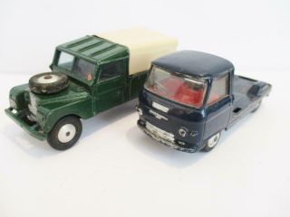 2 Vintage Corgi Toys,  Land Rover 109 " W.  B.  & Commer 3/4 Ton Chassis