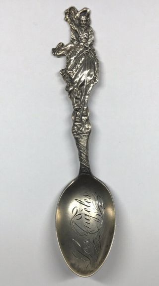 Los Angeles Bronco Buster Double - Sided Sterling Silver Souvenir Spoon Mayer Bros