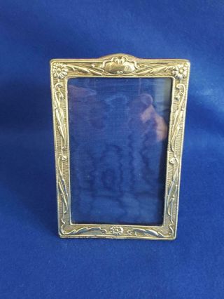 Pretty Art Nouveau Antique H/marked Ches 1903 Sterling Silver Photograph Frame