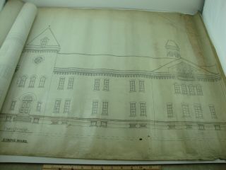 Antique Blueprints 1885 Toledo Insane Hospital Asylum Approved By The Govener