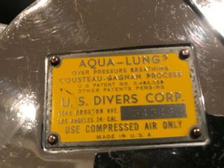 Vintage Aqualung US Divers Over Pressure Double Hose Regulator 2