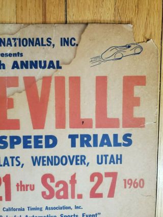 Rare 12Th Annual 1960 Bonneville LSR Land Speed Race Poster 2