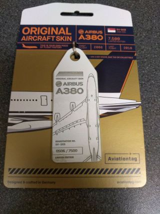 Aviationtag Airbus A380 9v - Skb /msn005limited Edition Singapore Airlines (rare)