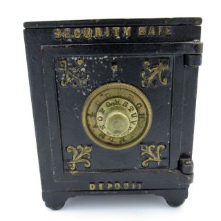 Antique Security Safe Deposit Cast Iron Bank,  Dated Mar 1,  1887