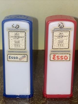 Vintage Esso Service Center Gas Pump Promo Salt & Pepper Shakers Pump