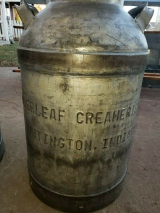 " Cloverleaf Creameries " Huntington,  Ind.  Antique Cream Dairy Milk Metal Can.