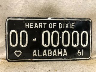 Vintage 1961 Alabama Sample License Plate