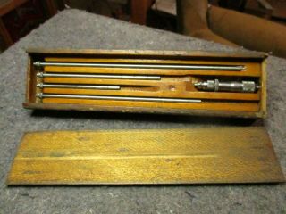 Vintage Gauge Tools & Box/brown & Sharp/6 Tool Items In Box/brown & Sharpe Mfg.  C