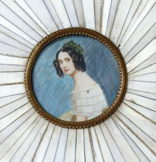 Fine antique 19th century portrait miniature of a Lady 3 2