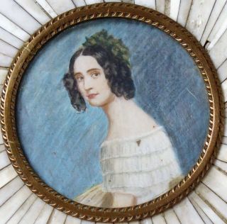 Fine antique 19th century portrait miniature of a Lady 3 3