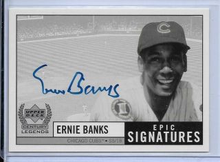 1999 Upper Deck Century Legends Hof Ernie Banks Autograph Chicago Cubs D - 2015