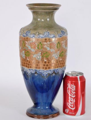 Antique Royal Doulton Art Nouveau Slaters Patent Vase 12 1/2 Inches