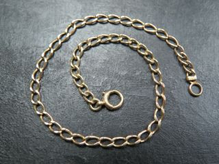 Antique Edwardian 9ct Gold Curb Link Bracelet C.  1910