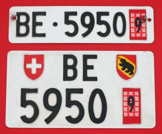 2 Switzerland Swiss License Plate - Pair - - Be 5950