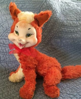 Vintage Rushton Rubber Face Fox Stuffed Animal Plush - 1950’s - 1960’s 2