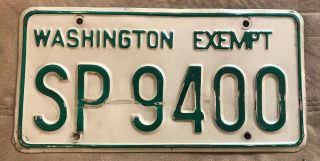 Rare Washington State Patrol License Plate Sp 9400 State Patrol Exempt Wa Wn