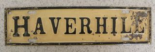 Vintage Haverhill,  Iowa Ia License Plate Topper,  Town Sign