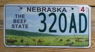 Nebraska The Beef State Expired License Plate 320ad Flat