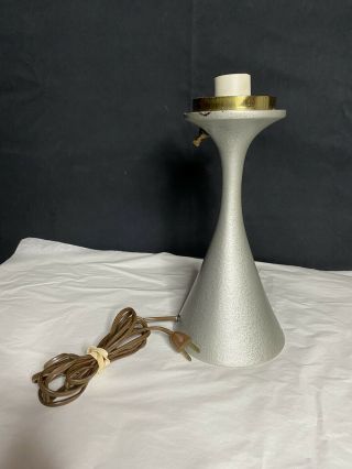 Laurel Mushroom Lamp Base Base C.  1960’s Bill Curry Design Textured Silver Finish