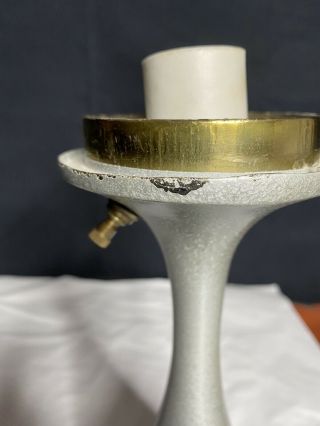 Laurel Mushroom Lamp Base Base C.  1960’s Bill Curry Design Textured Silver Finish 3