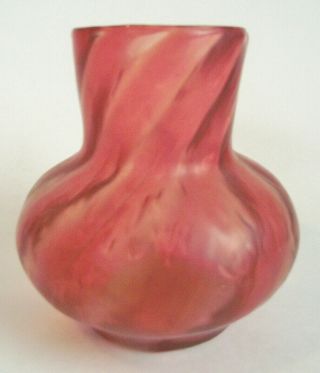 Antique FRENCH CRANBERRY ROSE PINK Cristallerie de Pantin Art NOUVEAU Glass VASE 2