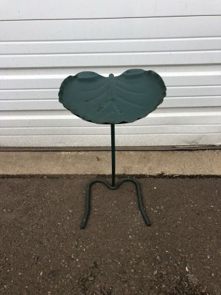 Salterini Style Mid Century Modern Wrought Iron Lily Pad Leaf Side End Table