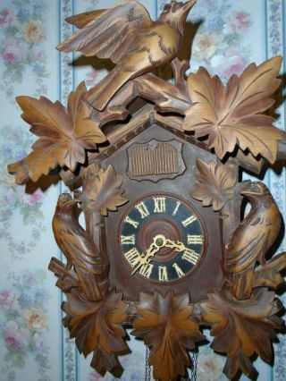 Antique - 3 Weight - Musical - Cuckoo Clock - To Restore - 18 " Tall - E491