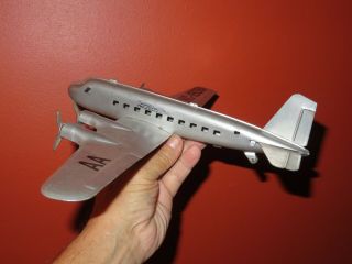 Vintage 1950 ' s MARX Pressed Steel Toy Airliner AIRPLANE w/4 Props 3