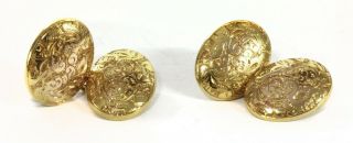 Antique 9ct Gold Oval Chain Link Cufflinks