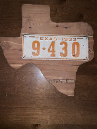 1933 Texas License Plate / Decor