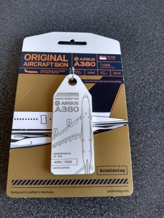 Aviationtag Airbus A380 9v - Skb /msn003 Limited Edition Singapore Airlines (rare)