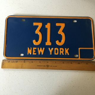 1966 66 - 1973 73 York Ny License Plate 313 Low Three Digit Nos Single