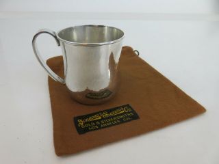 Kalo Arts & Crafts Hand Wrought Sterling Silver Cup Mug & Pouch