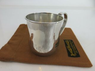 Kalo Arts & Crafts Hand Wrought Sterling Silver Cup Mug & Pouch 3