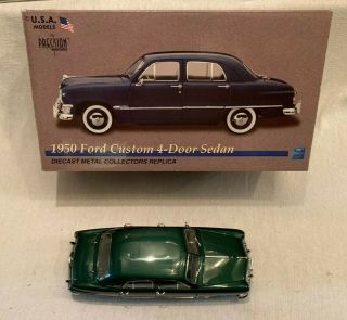 1/18 Diecast Precision Miniature 1950 Ford Custom Green 4 - Door Sedan
