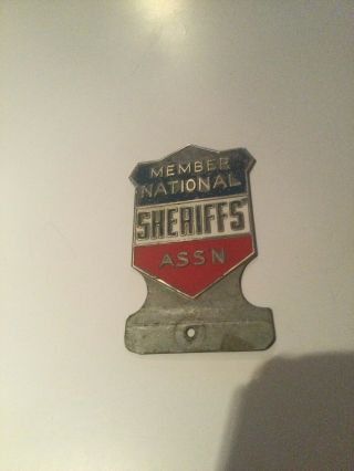 Vintage National Member Sheriff’s Association License Plate Topper Police Badge