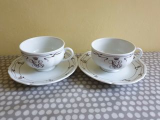 Vintage Pair Raynaud & Co Limoges Venice Simplon Orient - Express Duo