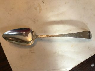 Antique Georgian Irish Silver Starburst Bright Cut Spoon J.  Shiels 1784 68 Grams