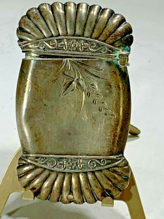 Antique Art Nouveau Sterling Silver Wheat Ends Match Safe Vesta