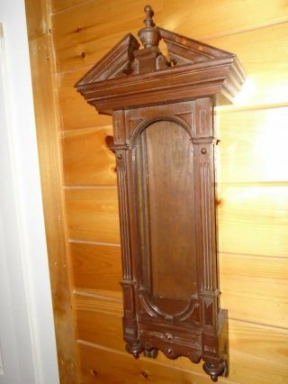 Antique Lenzkirch - Oak - Ra Wall Clock Case - Ca.  1890 - To Restore - E338
