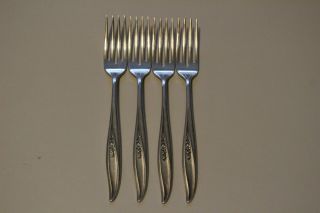 Set Of 4 Oneida Twilight Sterling Silver 7 - 5/8 " Dinner Forks