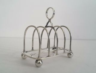 Quality,  Heavy Antique Solid Silver Toast Rack.  180 Gsm.  Ht.  11cms.  Sheff.  1902