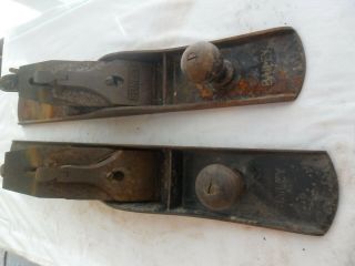 Two Antique Stanley Bailey Woodworking Planes 7 & 8 For Total Restoration