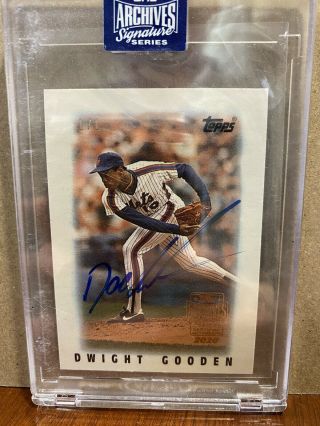 Dwight Gooden 1/1 2020 Topps Archives Signature Auto Mets 1985 Mini Leaders