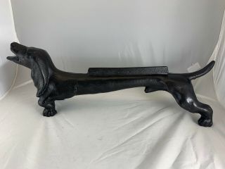 Large 27lb 22 " Restored Antique Cast Iron Dog Boot Scraper Dachshund Doorstop