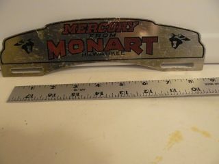 Vintage License Plate Topper Mercury From Monart Milwaukee